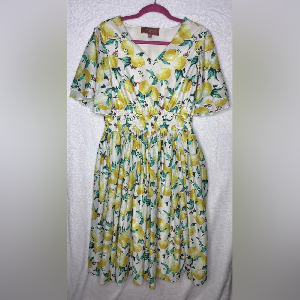 JessaKae Lemon Print Midi Dress